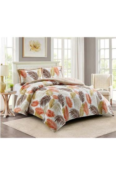 Çınar Desenli Çift Kişilik Yorgan Takımı 220x240 Cm Hardal - Çeyiz Diyarı (1)