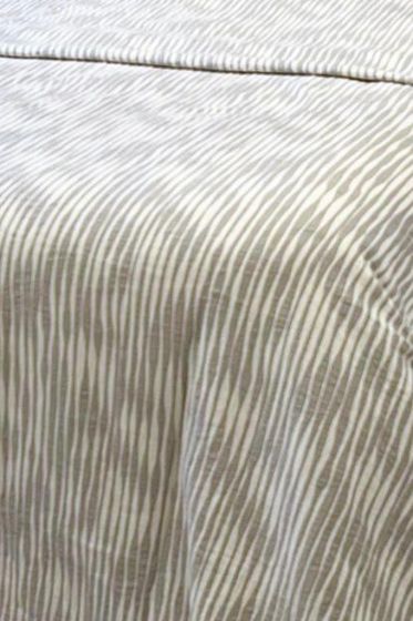 Çizgi Müslin Çift Kişilik Saçaklı Pike Takımı 230x250 Gri - Çeyiz Diyarı (1)