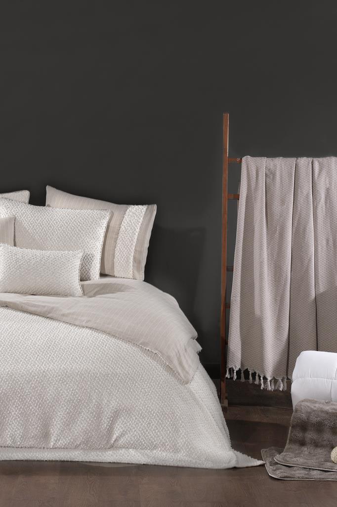 Clara Lüks Comforter 13 Parça Çeyiz Seti Ekru - 1