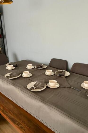 Colber 26 Parça Masa Örtüsü Takımı Antrasit - Çeyiz Diyarı (1)