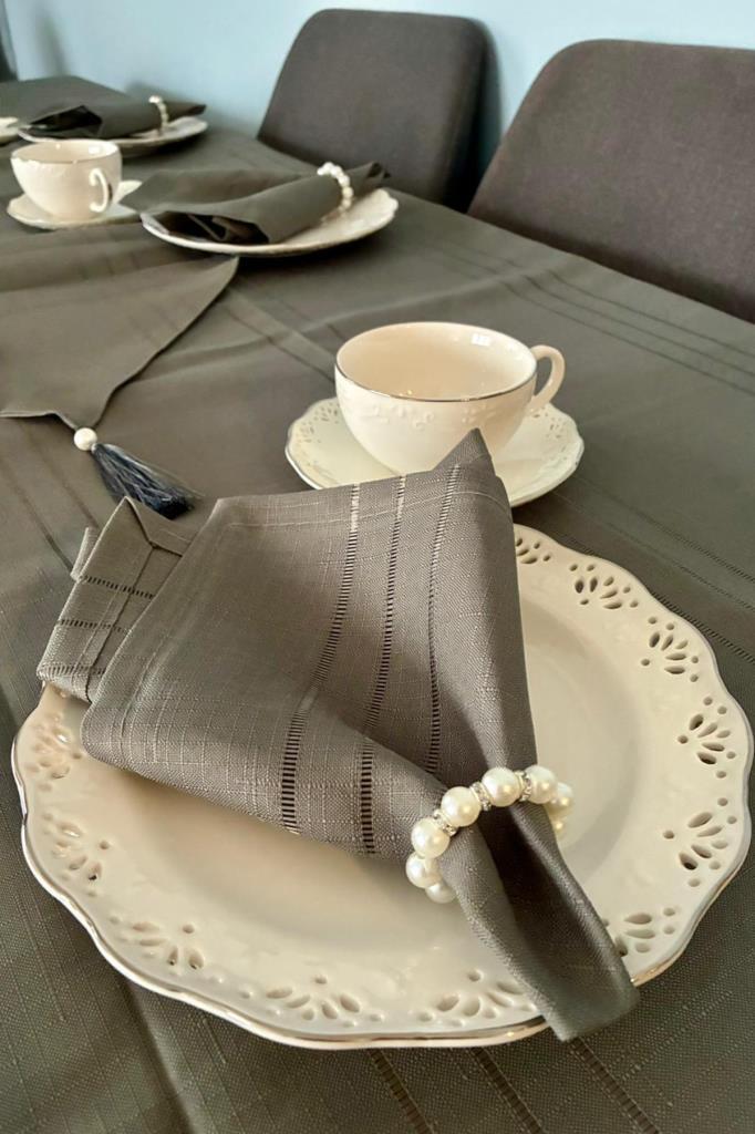 Colber 26 Parça Masa Örtüsü Takımı Antrasit - 4