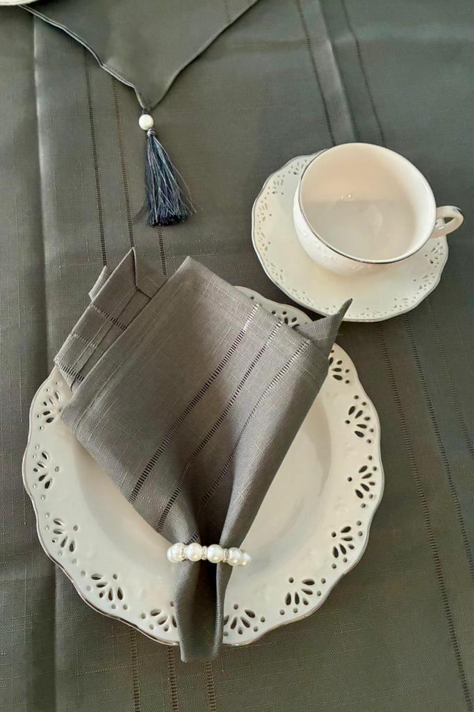 Colber 26 Parça Masa Örtüsü Takımı Antrasit - 7