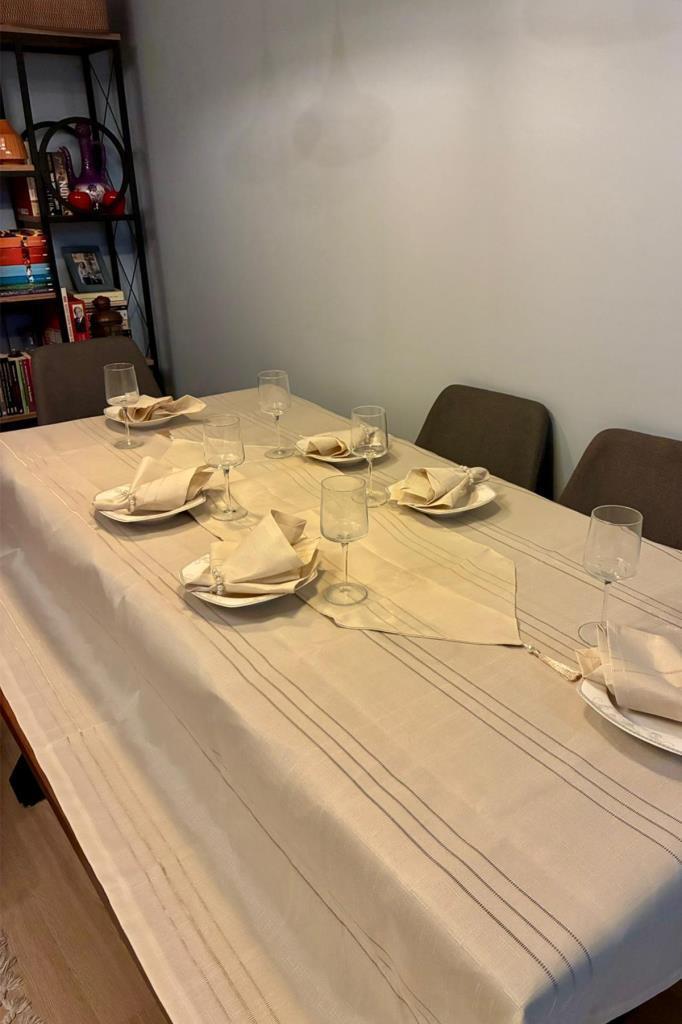 Colber 26 Parça Masa Örtüsü Takımı Bej - 1