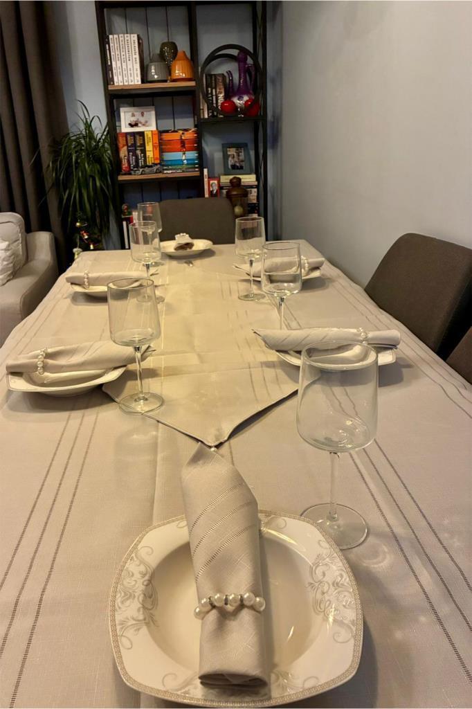 Colber 26 Parça Masa Örtüsü Takımı Gri - 1