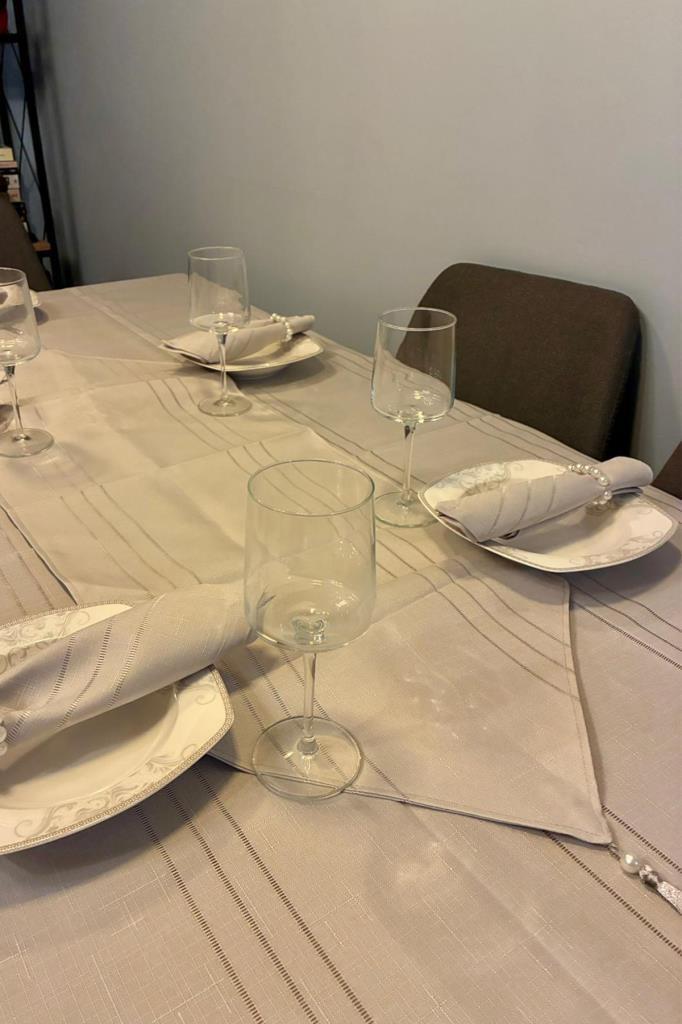 Colber 26 Parça Masa Örtüsü Takımı Gri - 3