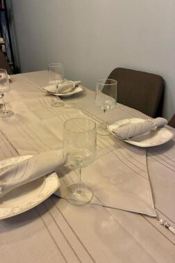 Colber 26 Parça Masa Örtüsü Takımı Gri - 3