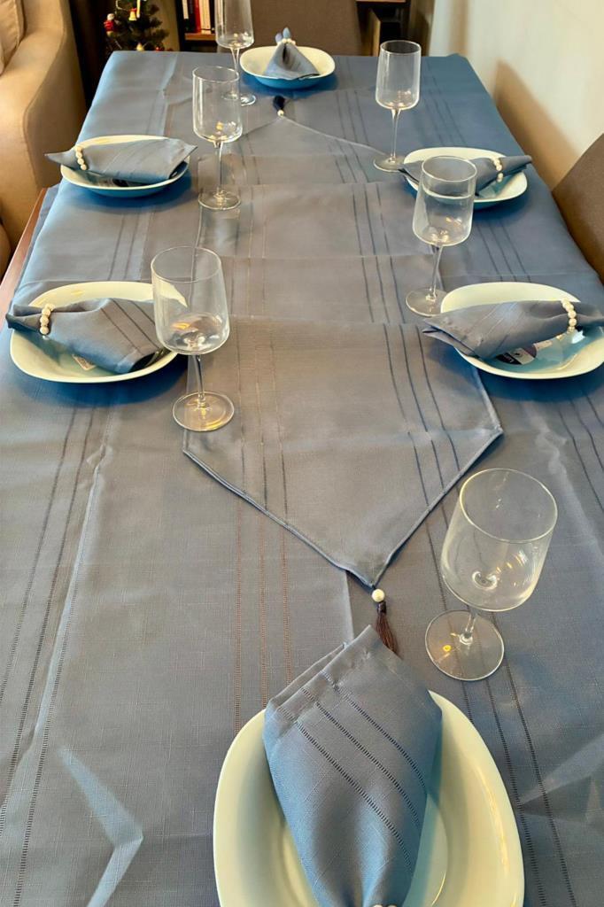 Colber 26 Parça Masa Örtüsü Takımı İndigo - 4