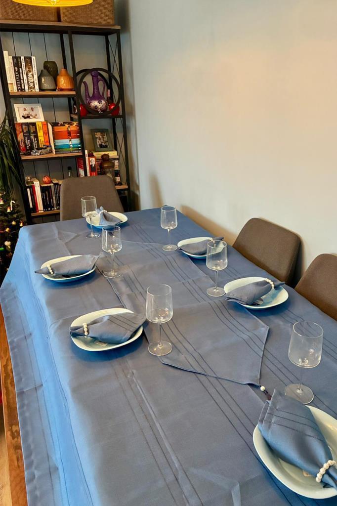 Colber 26 Parça Masa Örtüsü Takımı İndigo - 6