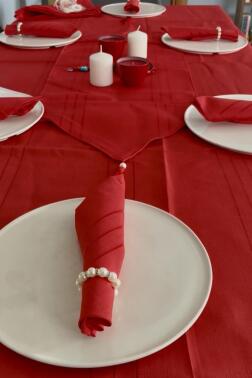 Colber 26 Parça Masa Örtüsü Takımı Kırmızı - 2