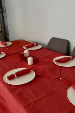 Colber 26 Parça Masa Örtüsü Takımı Kırmızı - 3