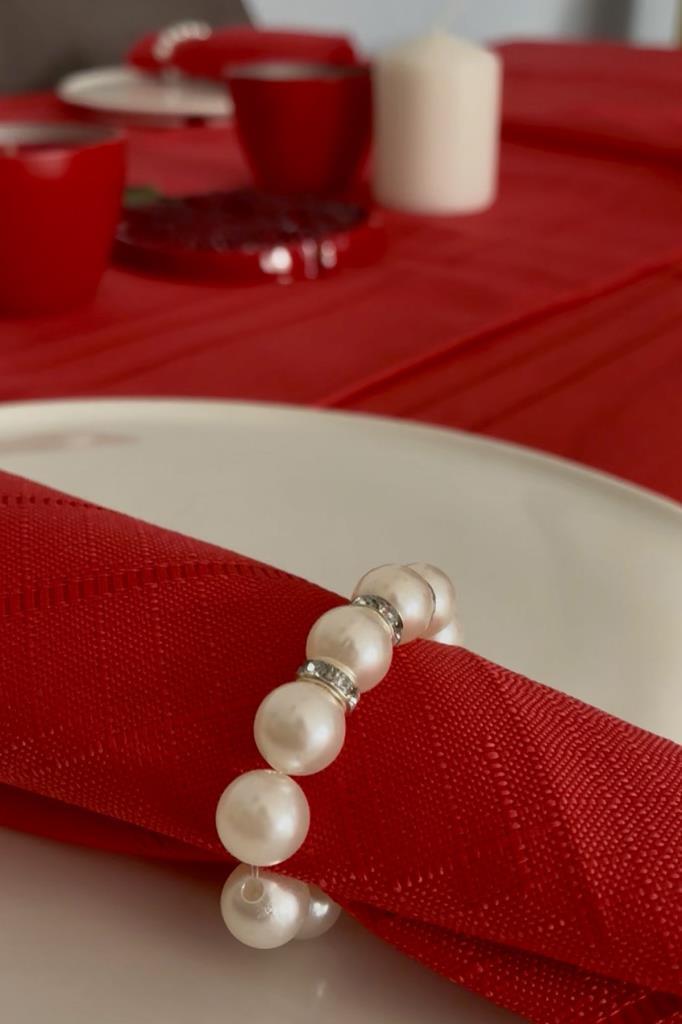 Colber 26 Parça Masa Örtüsü Takımı Kırmızı - 6