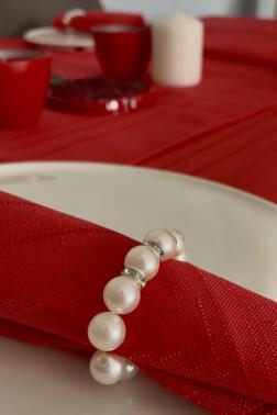Colber 26 Parça Masa Örtüsü Takımı Kırmızı - 6
