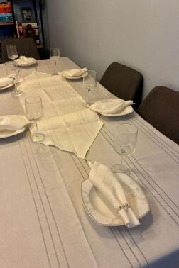 Colber 26 Parça Masa Örtüsü Takımı Krem - 3