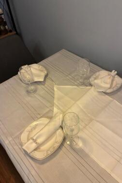 Colber 26 Parça Masa Örtüsü Takımı Krem - 4