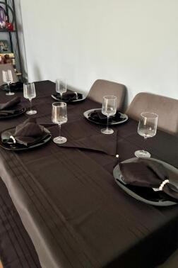 Colber 26 Parça Masa Örtüsü Takımı Siyah - 1