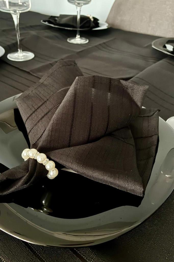 Colber 26 Parça Masa Örtüsü Takımı Siyah - 2