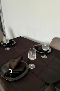 Colber 26 Parça Masa Örtüsü Takımı Siyah - 3