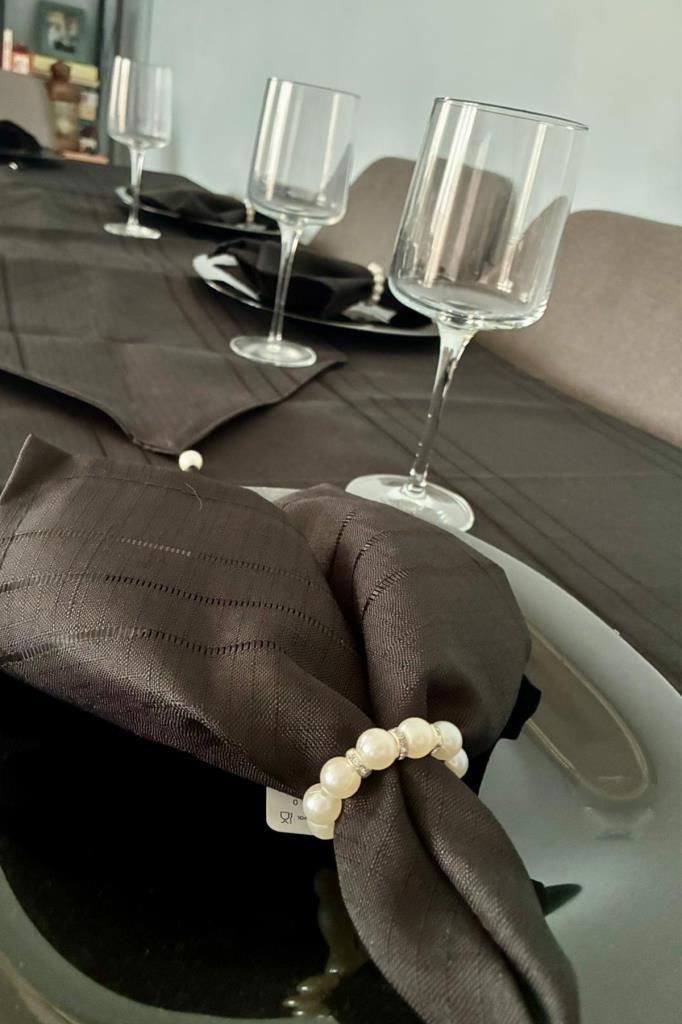 Colber 26 Parça Masa Örtüsü Takımı Siyah - 4