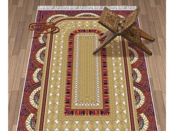 Colorful Kadife Seccade Bordo - Çeyiz Diyarı