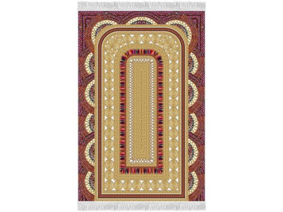 Colorful Kadife Seccade Bordo - Çeyiz Diyarı (1)