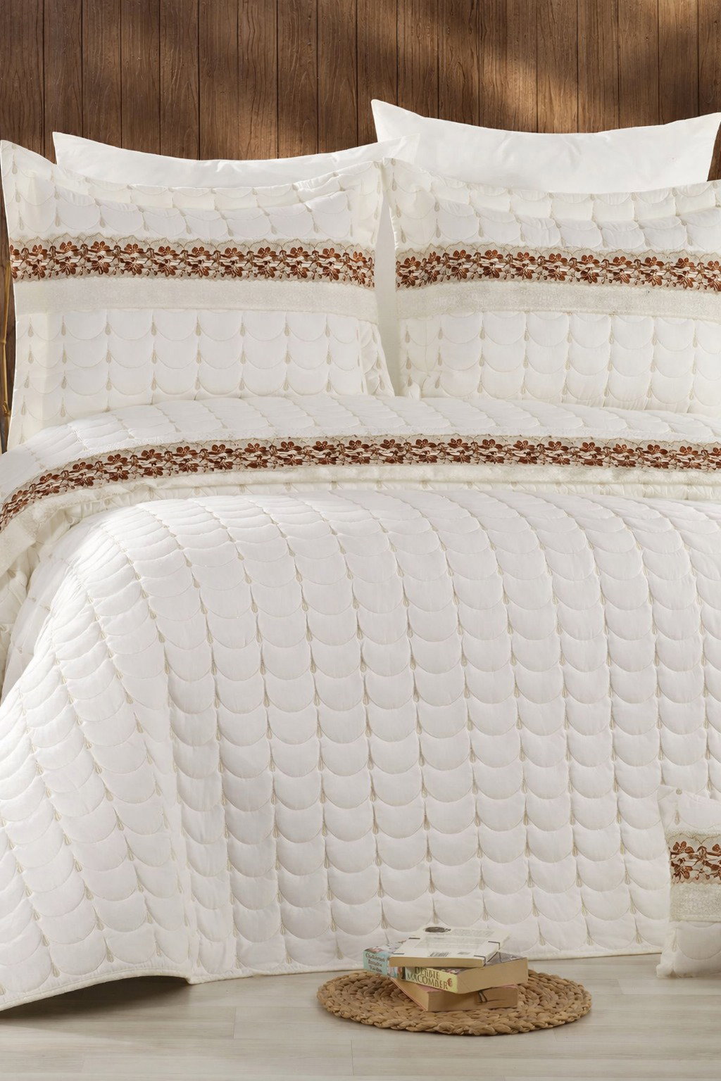 Colors Micro Çift Kişilik Yatak Örtüsü Krem Krem - 1