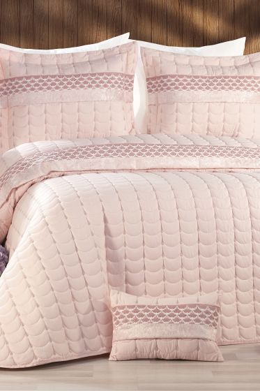 Colors Micro Çift Kişilik Yatak Örtüsü Pudra - Çeyiz Diyarı