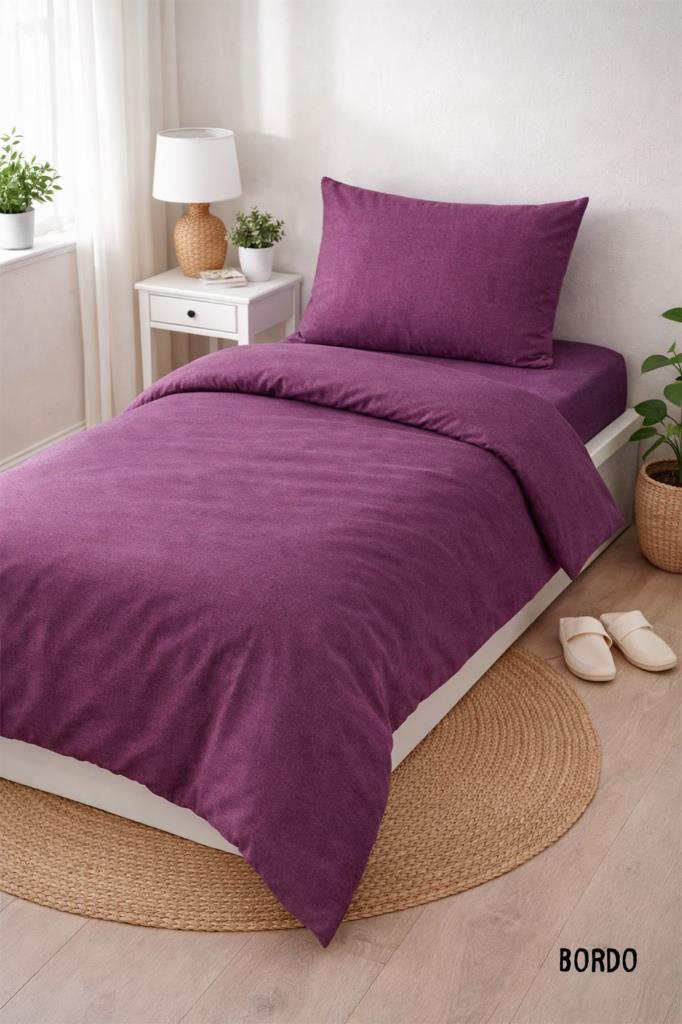 Colours Soft Tek Kişilik Nevresim Takımı Bordo - 1