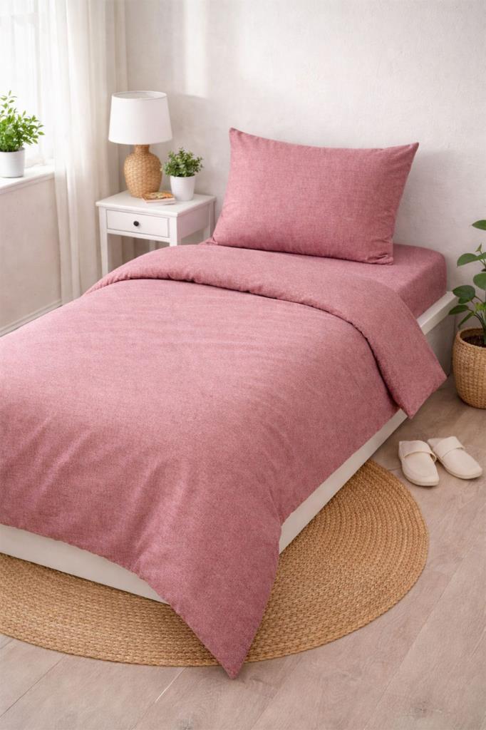 Colours Soft Tek Kişilik Nevresim Takımı Gül Kurusu - 1