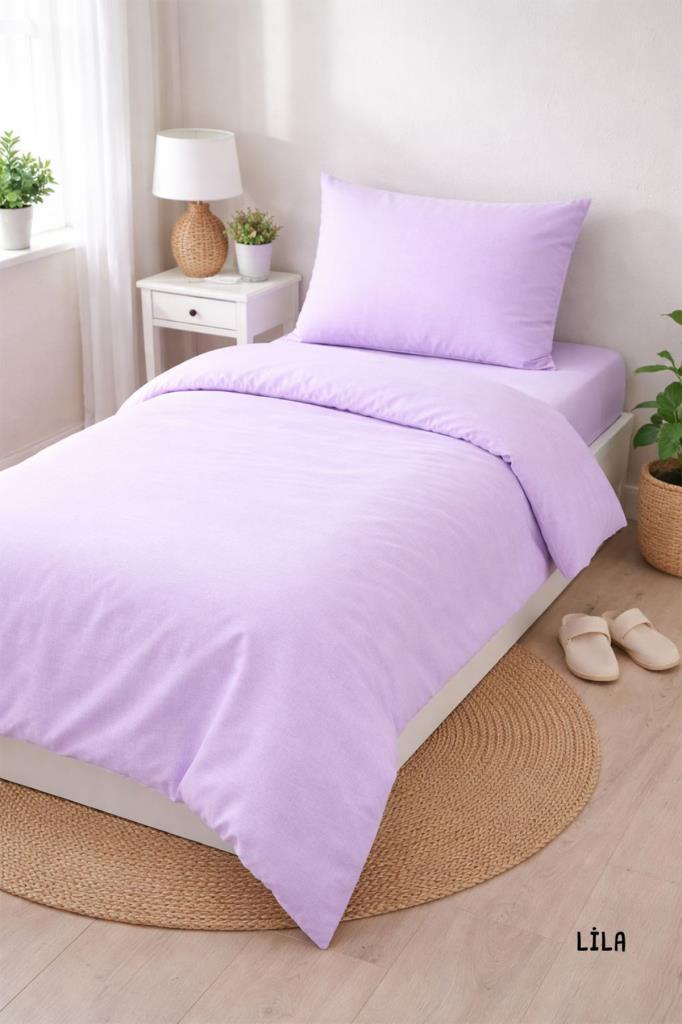 Colours Soft Tek Kişilik Nevresim Takımı Lila - 1