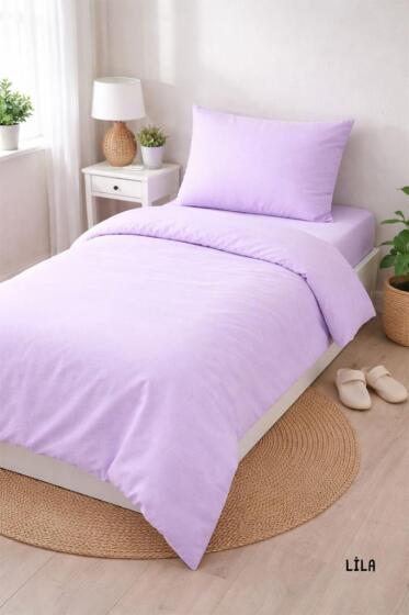 Colours Soft Tek Kişilik Nevresim Takımı Lila - Çeyiz Diyarı