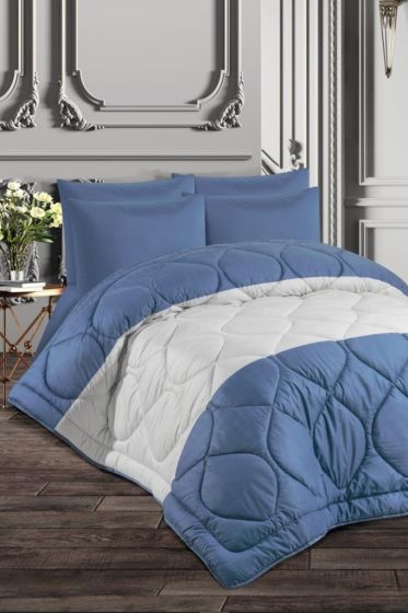 Comfort Uyku Seti Ve Yatak Örtüsü Çift Kişilik Mavi - Çeyiz Diyarı