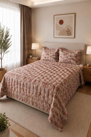 Cortina Çift Kişilik Yatak Örtüsü 240x250 cm Bordo - Çeyiz Diyarı
