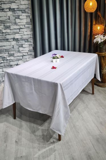 Corvver Dertsiz Masa Örtüsü 155x220 Gri - Çeyiz Diyarı (1)