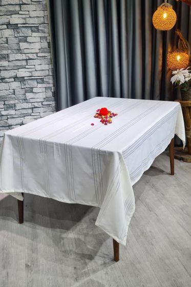 Corvver Dertsiz Masa Örtüsü 155x220 Krem - Çeyiz Diyarı