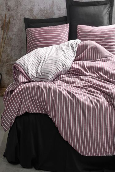 Cottonbox Bambu Saten Çift Kişilik Nevresim Takımı Bordo - Cotton Box