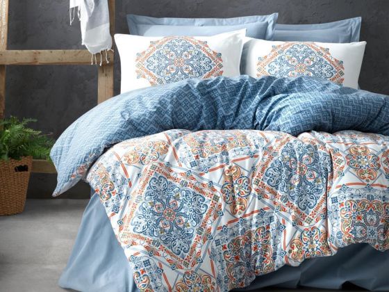 Cottonbox Bohem Grande Çift Kişilik Nevresim Takımı Mavi - Cotton Box