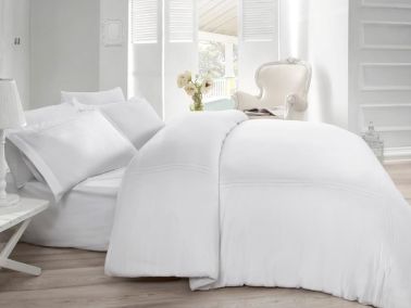 Cottonbox Classic Gülbin Çift Kişilik Nevresim Takımı Beyaz - 1
