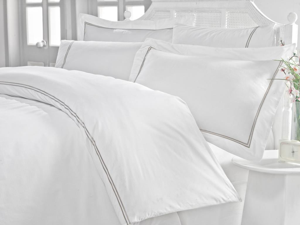 Cottonbox Classic Mehveş Çift Kişilik Nevresim Takımı Beyaz - 1