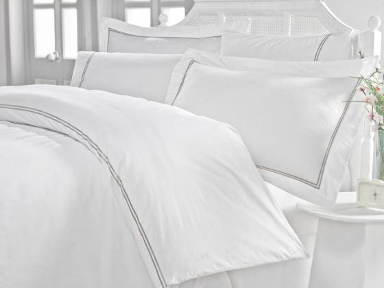 Cottonbox Classic Mehveş Çift Kişilik Nevresim Takımı Beyaz - Cotton Box