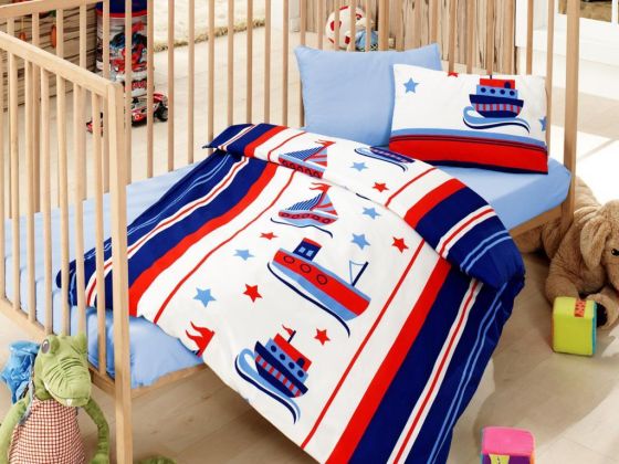 Cottonbox Denizci Bebek Nevresim Takımı Mavi - Cotton Box