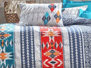 Cottonbox Ethnic Marika Çift Kişilik Nevresim Takımı Lacivert - 2