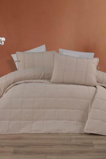 Cratos Comfort Çift Kişilik Yatak Örtüsü Bej - Çeyiz Diyarı