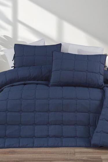 Cratos Comfort Çift Kişilik Yatak Örtüsü Lacivert - Çeyiz Diyarı