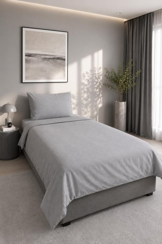 Daily Cheap 2 Parça Tek Kişilik Nevresim Seti 160x200 Gri - 1