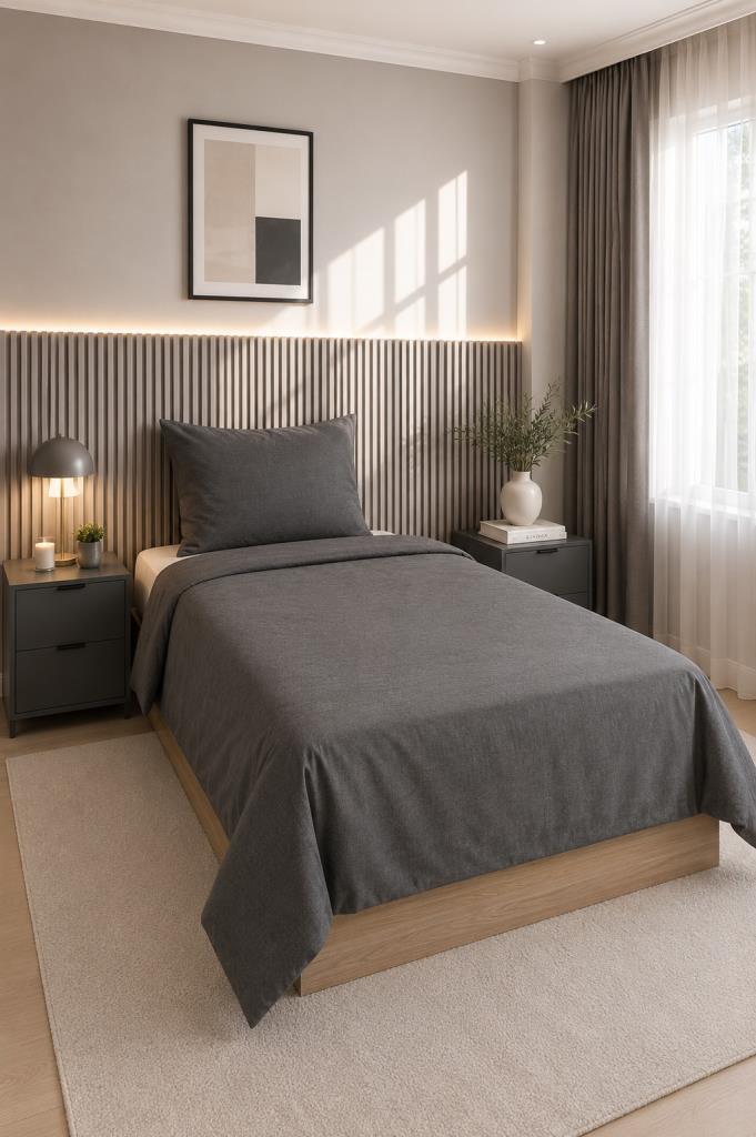 Daily Cheap 2 Parça Tek Kişilik Nevresim Seti 160x200 İndigo - 1