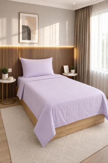 Daily Cheap 2 Parça Tek Kişilik Nevresim Seti 160x200 Lila - Çeyiz Diyarı
