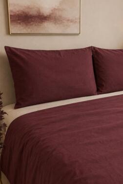 Daily Cheap 3 Parça Çift Kişilik Nevresim Seti 200x220 Bordo - 2