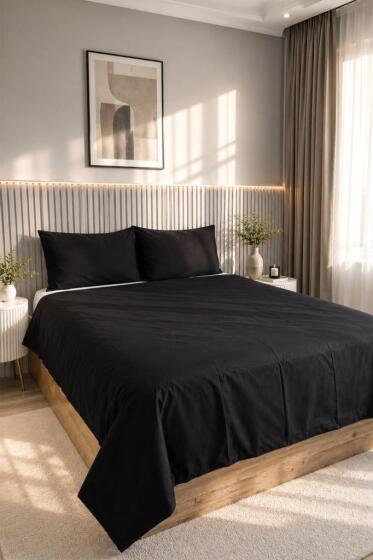 Daily Cheap 3 Parça Çift Kişilik Nevresim Seti 200x220 Siyah - Çeyiz Diyarı