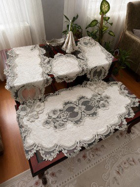 Daisy Lovel Kadife Salon Takımı 5 Parça - 1
