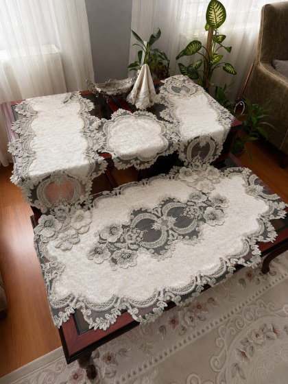 Daisy Lovel Kadife Salon Takımı 5 Parça - Çeyiz Diyarı